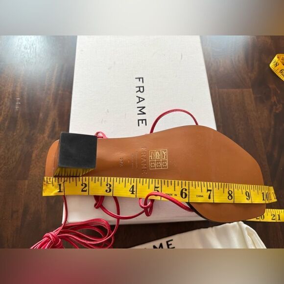 Frame  WOMEN'S LE DOHENY ANKLE-WRAP LEATHER Heel SANDALS NWT - Picture 10 of 12